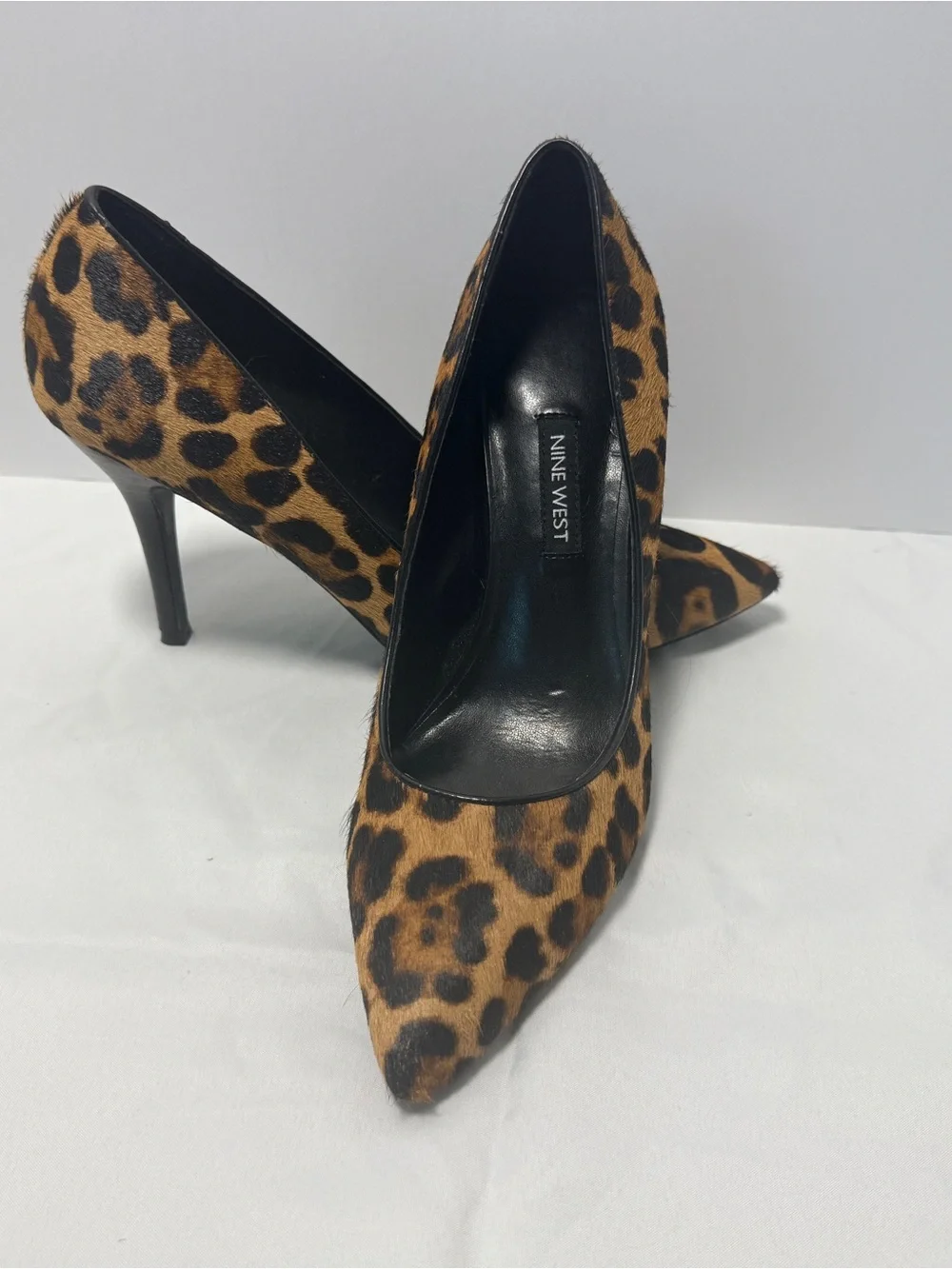 Nine West Leopard-Print Pointed Pumps - Brown/Black